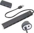 Hub USB 2.0 7-portowy UHB-U2P7-04 – czarny, slim