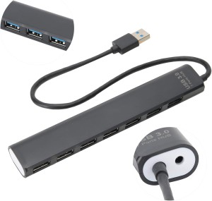 Hub USB 2.0 7-portowy UHB-U2P7-04 – czarny, slim