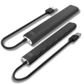 Hub USB 2.0 7-portowy UHB-U2P7-04 – czarny, slim