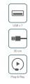 Hub USB 2.0 7-portowy UHB-U2P7-04 – czarny, slim