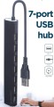 Hub USB 2.0 7-portowy UHB-U2P7-04 – czarny, slim