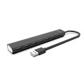 Hub USB 2.0 7-portowy UHB-U2P7-04 – czarny, slim