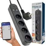Gembird inteligentna listwa zasilająca TSL-PS-F4U-02 Wi-Fi 4 gniazda USB czarna