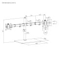 Biurkowy uchwyt na dwa monitory z prowadzeniem kabli i obrotem 180 stopni MS-D2ST-01