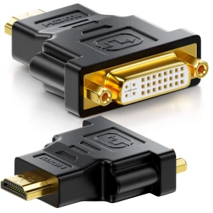 Adapter HDMI na DVI-D 24+1 2560p 60Hz Dual Link   Full HD Pozłacane