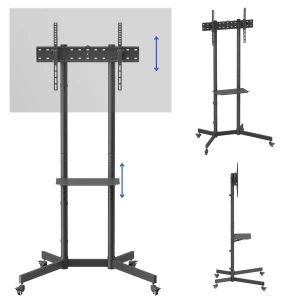 Podłogowy Stojak pod telewizor mobilny na kółkach 37"–70" VESA  – TVS-70T-01