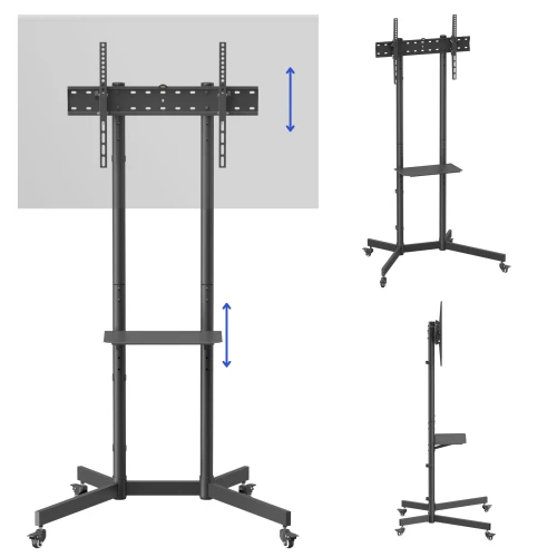 Podłogowy Stojak pod telewizor mobilny na kółkach 37"–70" VESA  – TVS-70T-01