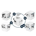 Adapter gniazda  PODRÓŻNY USA UK EU AU USB-C PD 20W GaN Ładowarka