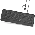 Klawiatura USB Przewodowa Slim Niski Profil USB + USB-C