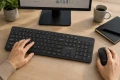 Bezprzewodowy zestaw klawiatura + mysz Slim QWERTY 2.4G czarny