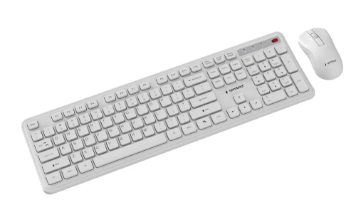 Bezprzewodowy zestaw klawiatura + mysz Slim QWERTY 2.4G biały
