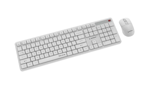 Bezprzewodowa klawiatura i mysz wireless biała USB 2.4GHz Silent Key Pro Gembird