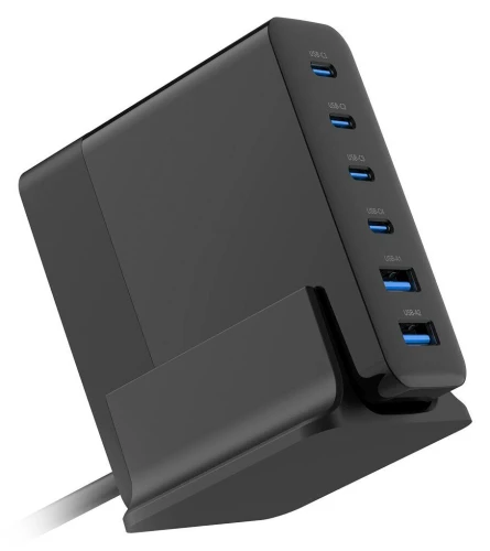 Wieloportowa ładowarka GaN 75W 4x USB-C PD 2x USB-A QC do smartfonów, tabletów i akcesoriów