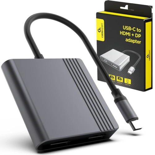 Adapter USB-C do HDMI + DisplayPort 4K 60Hz Hub USB Typ C Dual Monitor DP HDMI
