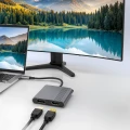 Adapter USB-C do HDMI + DisplayPort 4K 60Hz Hub USB Typ C Dual Monitor DP HDMI