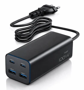 Ładowarka GaN 100W 4x USB ( 2x USB-C + 2x USB-A )  Power Delivery & QC 3.0 