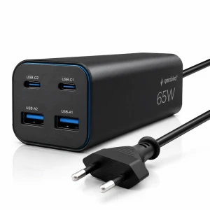 Ładowarka sieciowa 65W 2xUSB 2xUSB-C  Power Delivery 2x USB-C 2x USB-A  PD QC 3.0 GaN