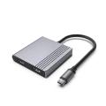 Adapter USB-C 3w1 Hub USB-C 2x HDMI 4K USB 3.2 PD 85W Szary