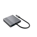 Adapter USB-C 3w1 Hub USB-C 2x HDMI 4K USB 3.2 PD 85W Szary