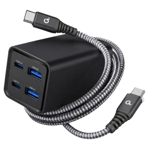 Ładowarka sieciowa 65W 2xUSB 2xUSB-C  Power Delivery 2x USB-C 2x USB-A  PD QC 3.0 GaN