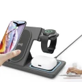 Stacja Ładowania Bezprzewodowa 3w1 15W do Samsung Watch Telefon TWS USB-C