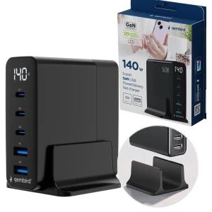 Ładowarka GaN 140W 5 Portów 3x USB C 2x USB A PD QC do Laptopa