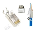 WTYKI RJ45 KAT.7 PRZELOTOWE EKRANOWANE SFTP FTP PASS-THROUGH POZŁACANE 50szt