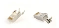 WTYKI RJ45 KAT.7 PRZELOTOWE EKRANOWANE SFTP FTP PASS-THROUGH POZŁACANE 50szt