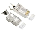 WTYKI RJ45 KAT.7 PRZELOTOWE EKRANOWANE SFTP FTP PASS-THROUGH POZŁACANE 50szt