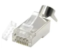WTYKI RJ45 KAT.7 PRZELOTOWE EKRANOWANE SFTP FTP PASS-THROUGH POZŁACANE 50szt