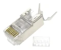 WTYKI RJ45 KAT.7 PRZELOTOWE EKRANOWANE SFTP FTP PASS-THROUGH POZŁACANE 10szt