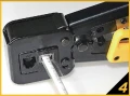 Uniwersalna Modułowa Zaciskarka wtyków RJ45 / RJ12 / RJ11 LAN + 50 sztuk wtyków RJ45 przelotowych