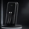 Powerbank 20000mAh 20W PD QC 3.0 LCD USB-C Zintegrowane Kable USB-C Lightning