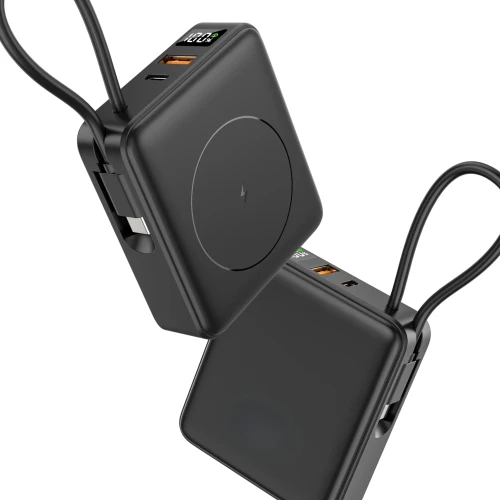 Powerbank 10000mAh 20W PD Bezprzewodowy 15W LCD  z Kablem USB-C