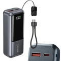 Powerbank 10000mAh 20W PD QC 3.0 Szybkie Ładowanie LCD USB-C Szary