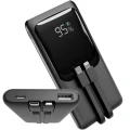 Powerbank 10000mAh 20W PD QC 3.0 LCD z kablami USB-C + Lightning do iphone