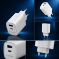 Ładowarka sieciowa 45W USB-C USB-A PD QC 3.0 szybkie ładowanie